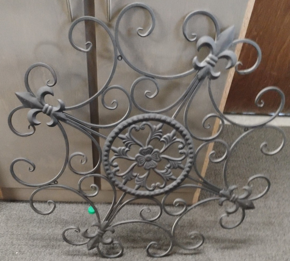 Rustic Ornamental Wrought Iron Panel 33" X 32" -Black