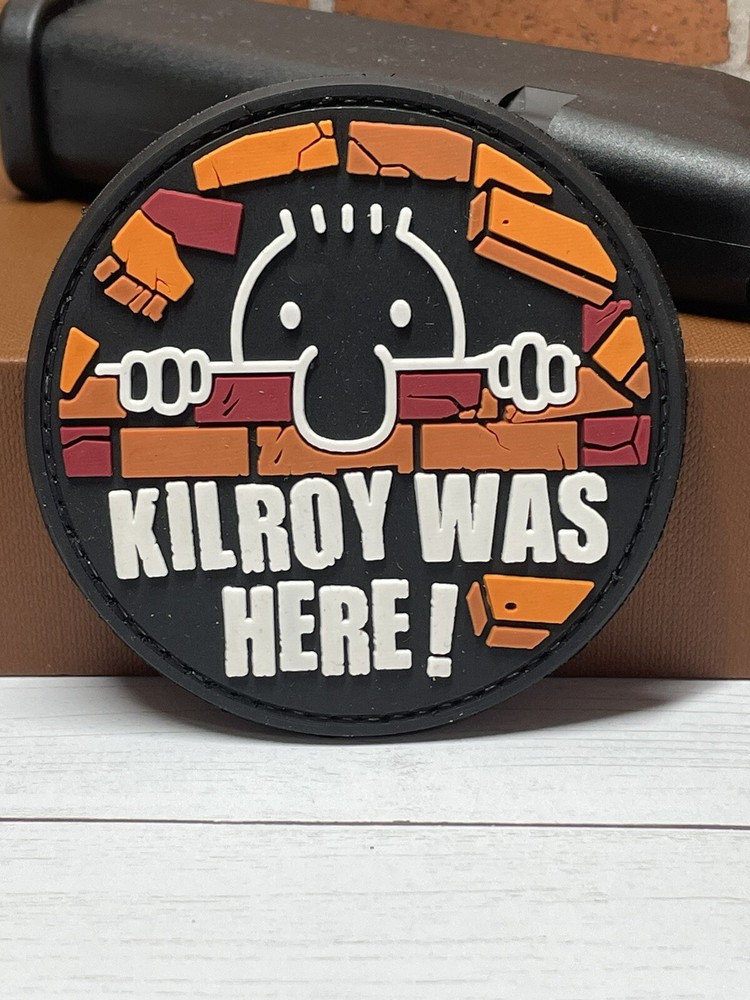 Kilroy PVC Tactical Patch - Kilroy Was Here Patch - Hooked Back Morale Gun Patch