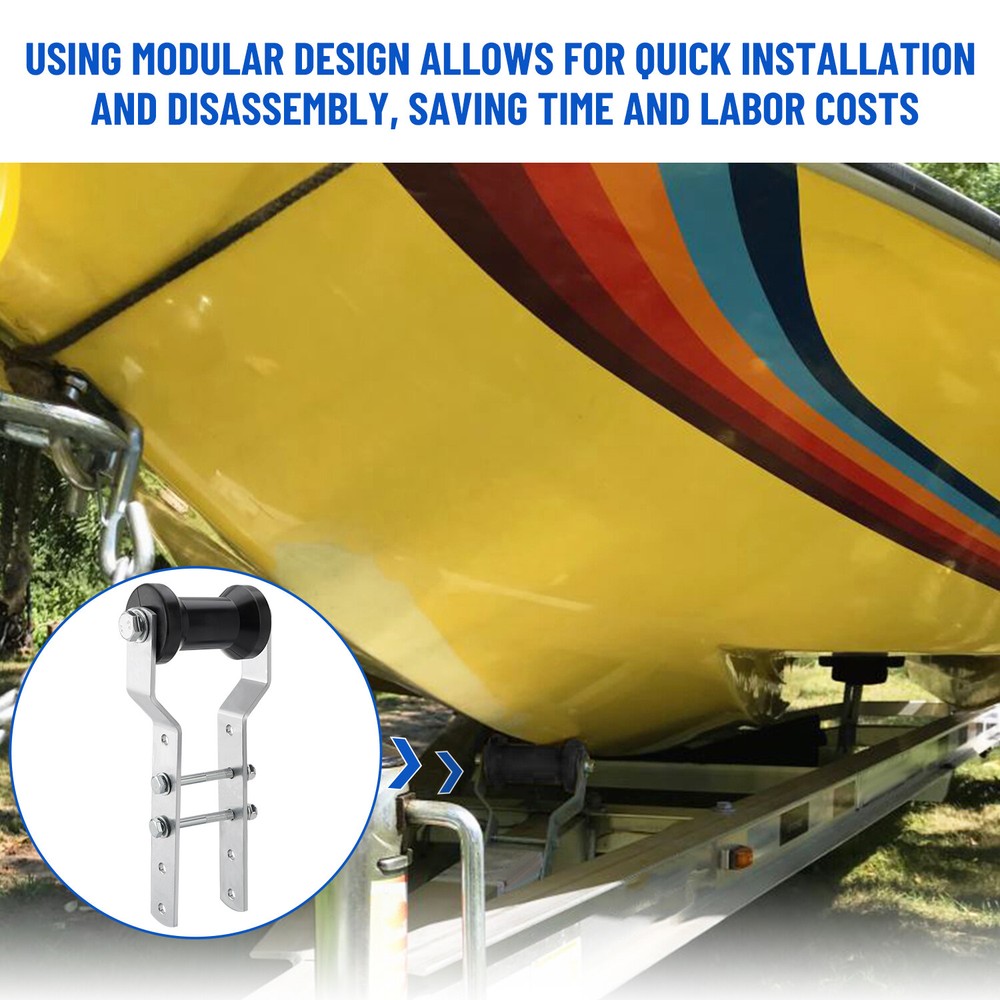 5" Adjustable Rubber Keel Roller with Panel Bracket Assembly for 3" Tongue New