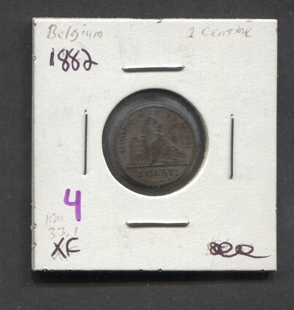 1882-Belgium- 1 Cents-XF