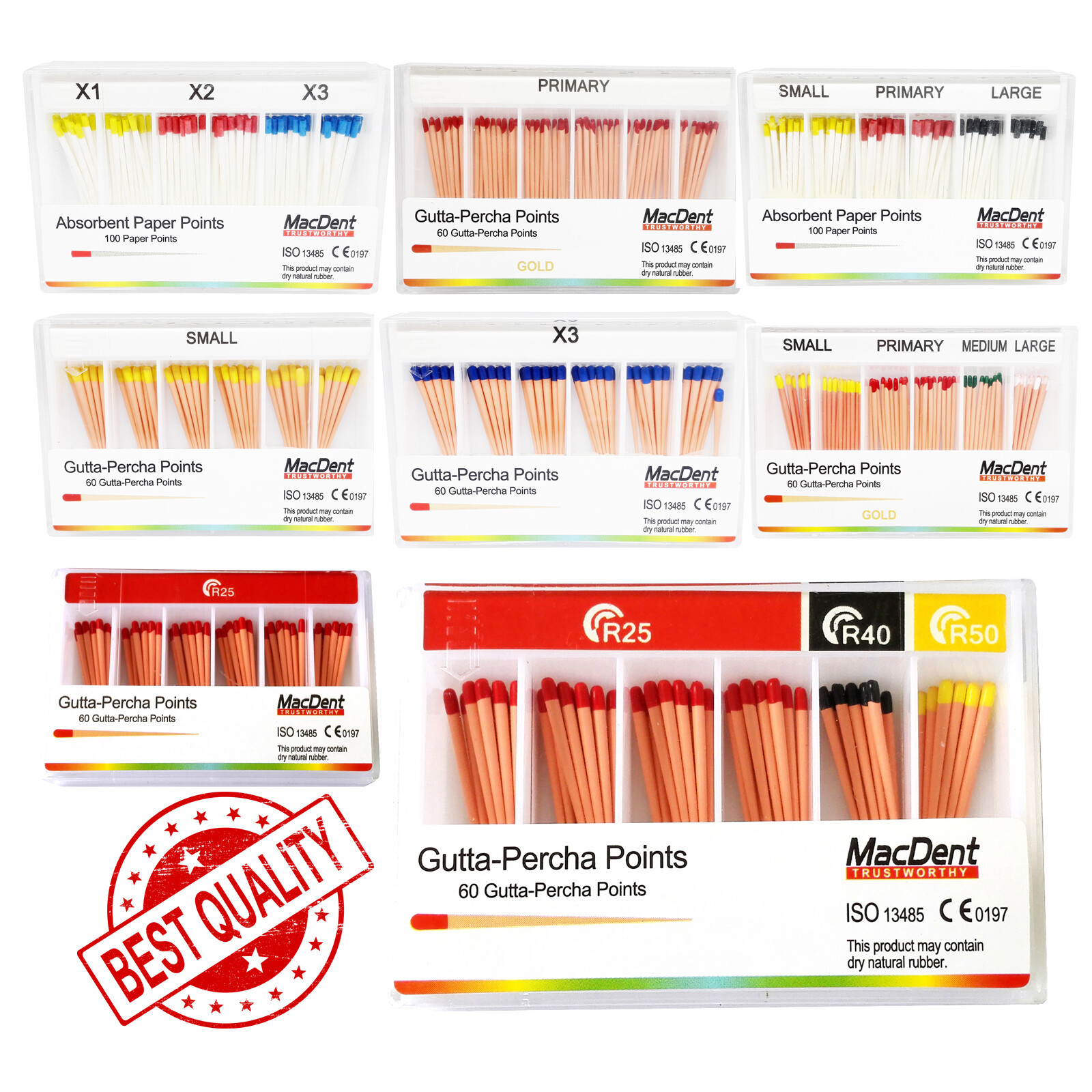 MacDent Dental Gutta Percha Points/Absorbent Paper Points Endodontic Root Canal