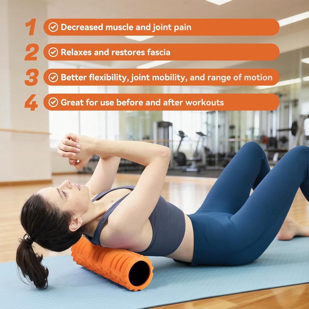 Foam Roller for Deep Tissue Massager, 18" Trigger Point Foam Roller, Patented Ex