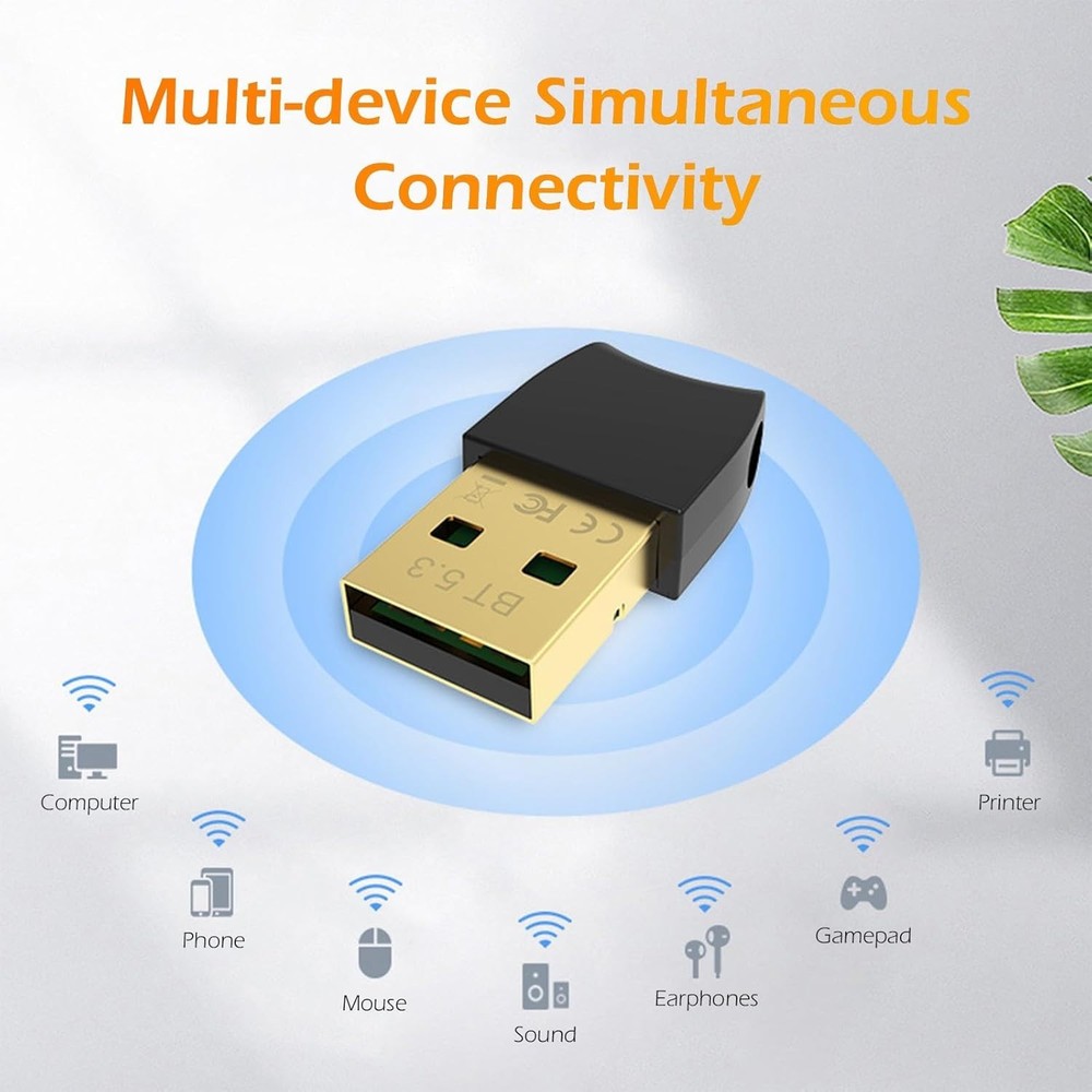 Ultra-Compact Bluetooth 5.3 USB dongle - Reliable Connectivity for Windows/Linux