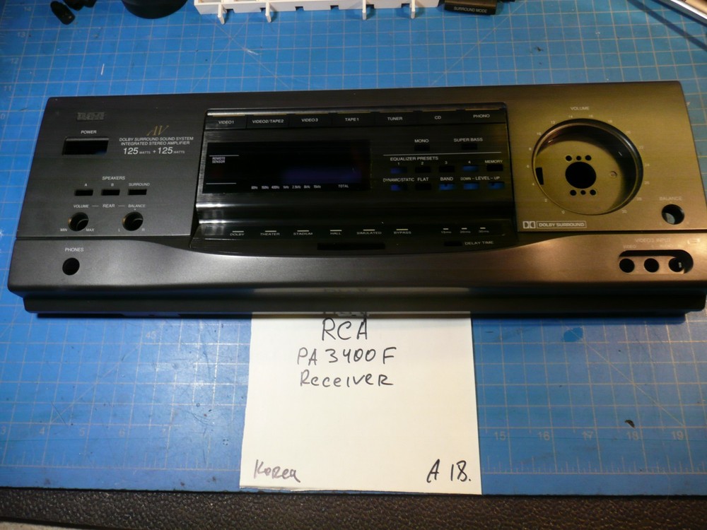 RCA PA3400F Receiver Replacement Parts Front Face Panel Plate