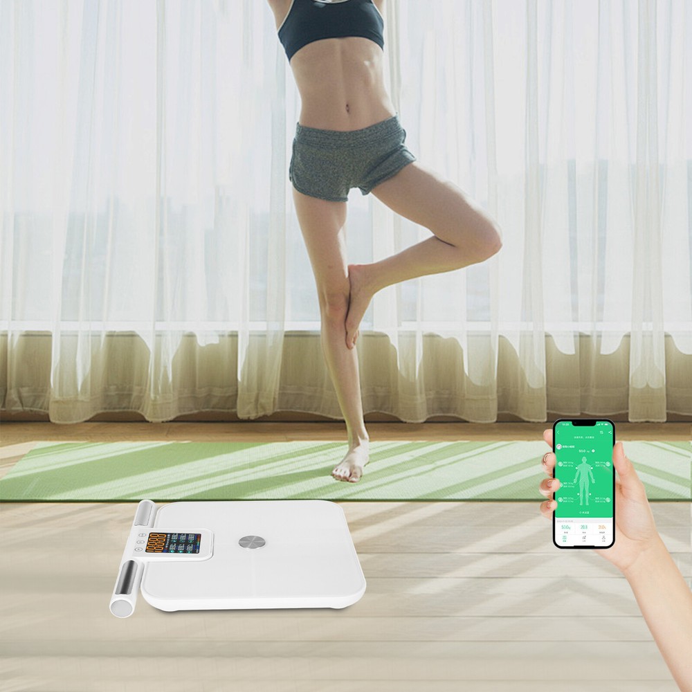 8 Electrode Smart Body Fat Scale Full Body Composition Analyzer with Report LCD