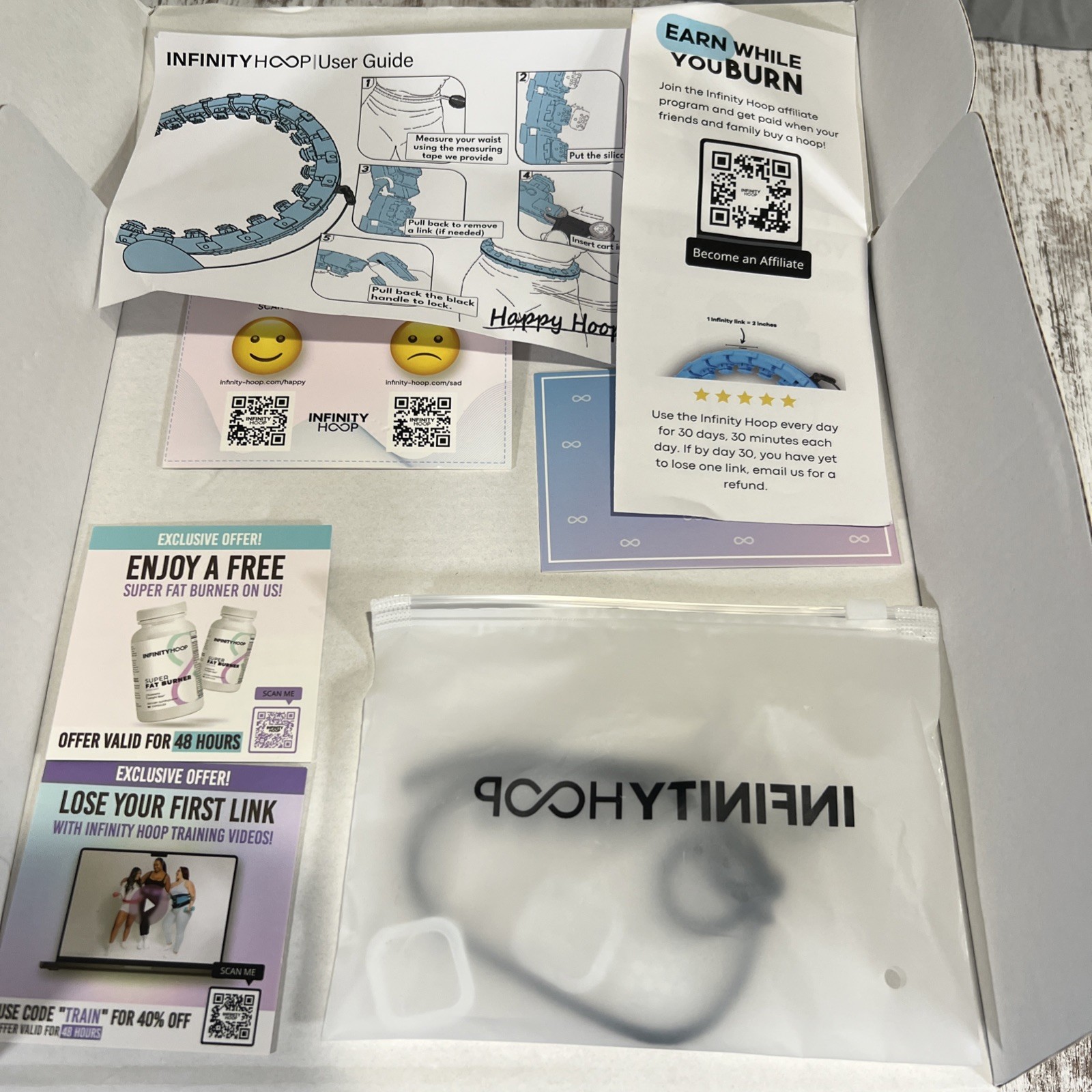 Genuine Infinity Hoop Weighted Hula Hoop Workout Device - With Sweat Belt