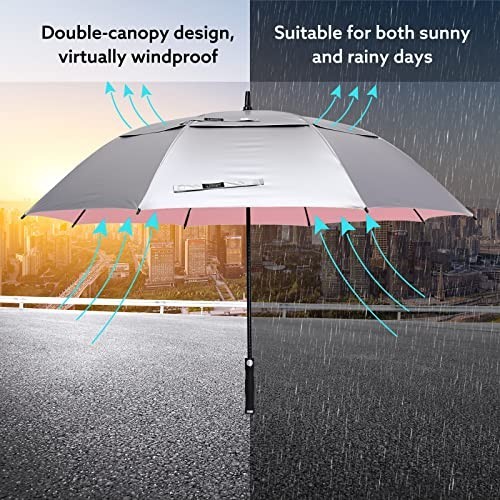 68" Arc Vented UV Golf/Beach Umbrella - Auto Open, Extra Large Windproof Sun Sha