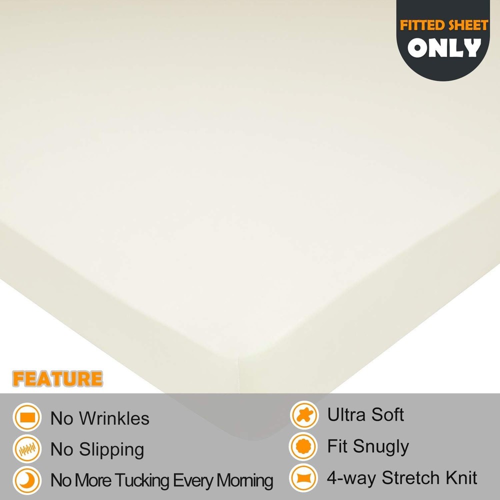 Soft Stretch Extra-Large Fitted Sheet (Sheet Only) — Knit Fabric