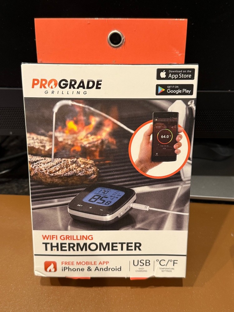 Prograde WiFi Grilling Thermometer free mobile app iphone & Android NEW