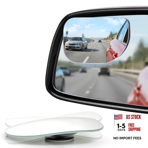 LivTee XLarge Blind Spot Mirror HD Glass Adhesive Mount Rounded Rectangle