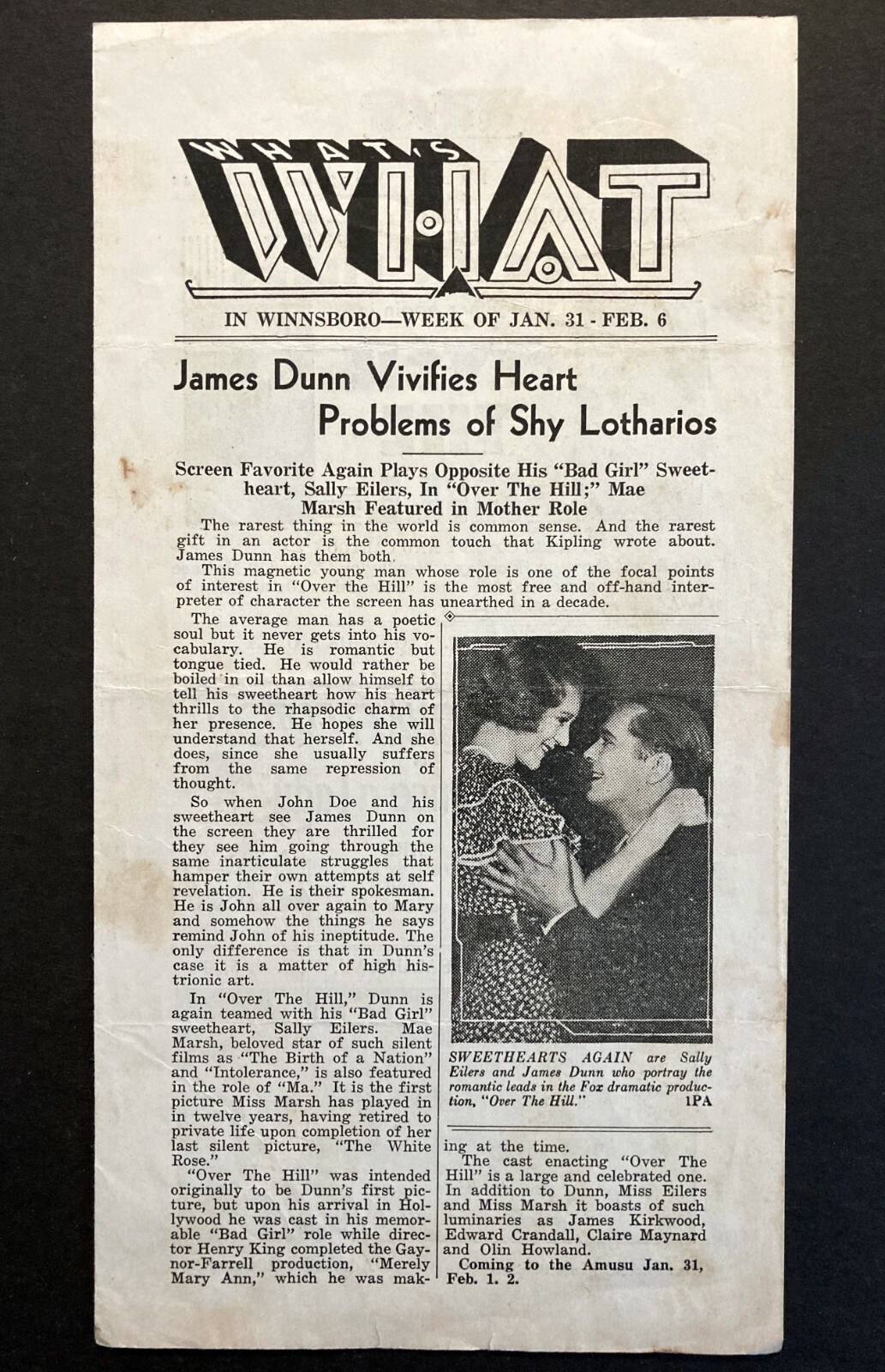 1932 "SPIRIT OF NOTRE DAME" TEXAS MOVIE THEATRE NEWSLETTER - FOOTBALL