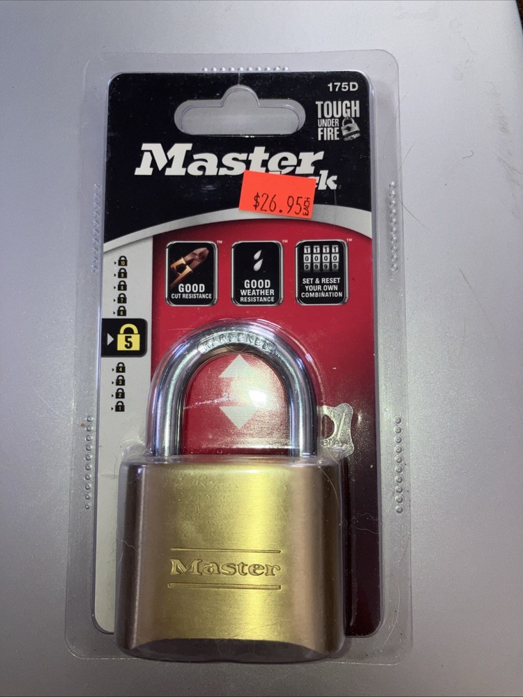 New Master Lock Resettable Combination Padlock 1” Brass 175D