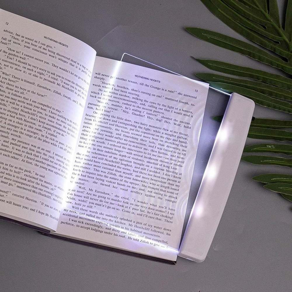 Portable Flat Panel Book Light - Warm White LED Illuminator for Bedside Reading