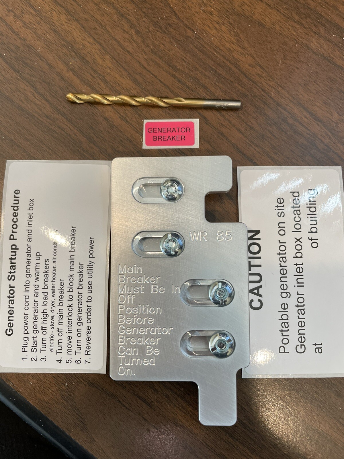 Generator Interlock Kit , Cutler Hammer 200 amp panel W/ vertical main breaker