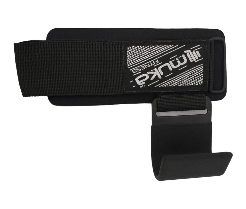 Weight Lifting Hooks(Pair) Non-Slip Rubber Coated Support Adjustable Wrist strap