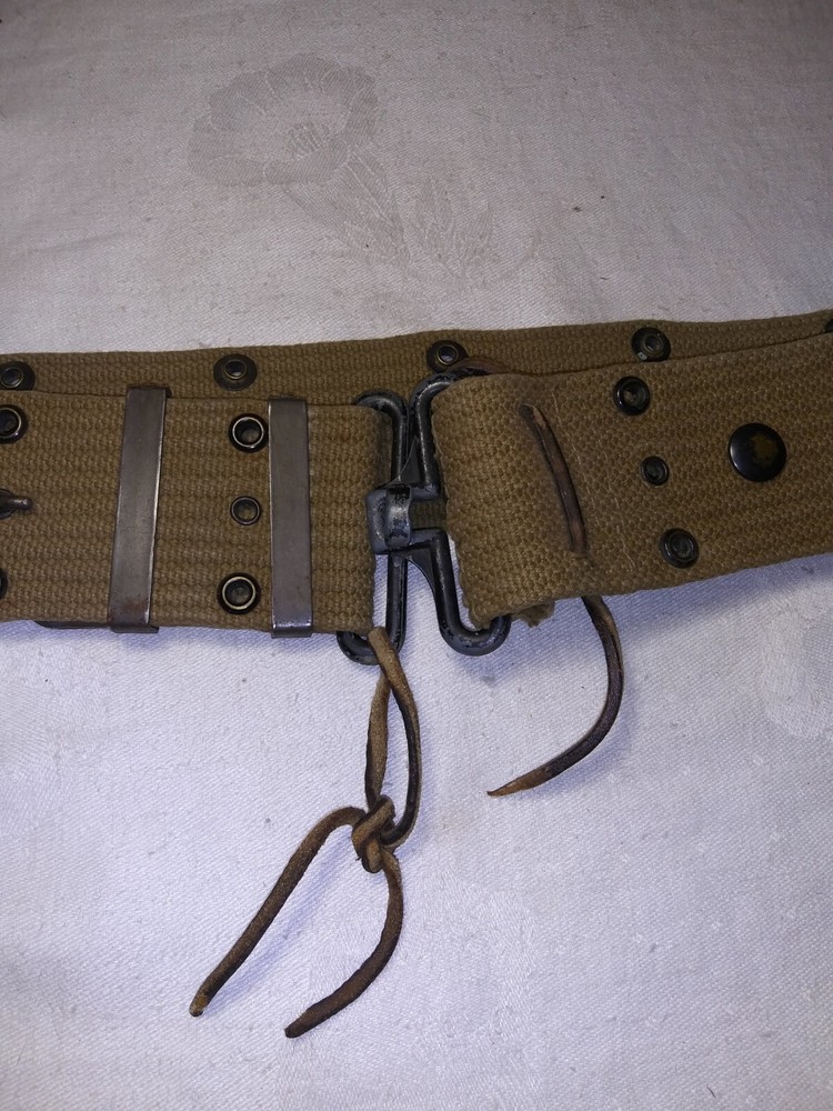 WWII USMC U.S. Army Web Belt with Field Repair