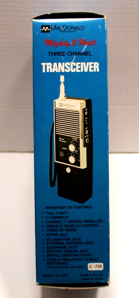 VINTAGE MACDONALD Mighty 2 WATT Three CHANNEL Transceivers ORG BOX UNTESTED