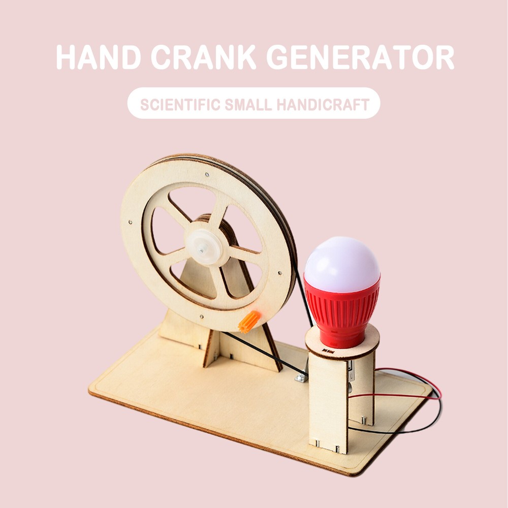 DIY Hand Crank Generator Model Kit Student Physics Experiments Educational Toy