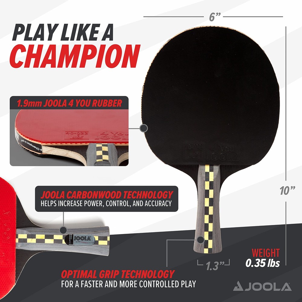 JOOLA Carbon Pro Table Tennis Racket High Performance Speed Spin Control