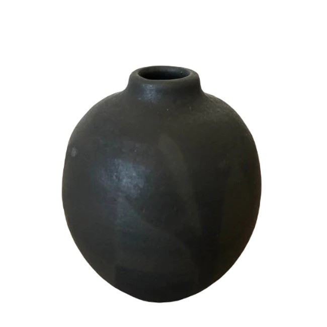 Gina DeSantis Ceramics Basalt Round Vase, Medium