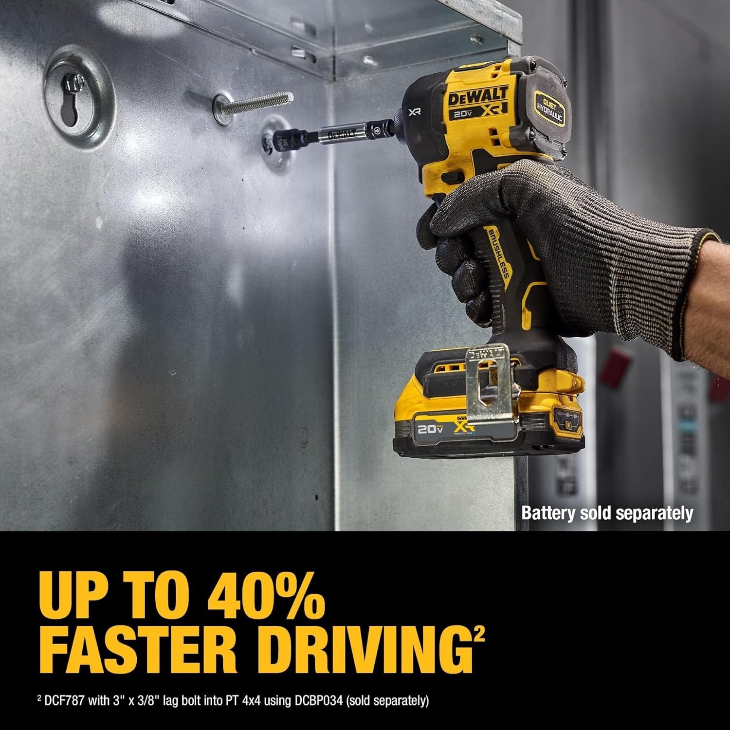 DEWALT 20V MAX XR 1/4 Inch Cordless Quiet Hydraulic Impact Driver DCF870B