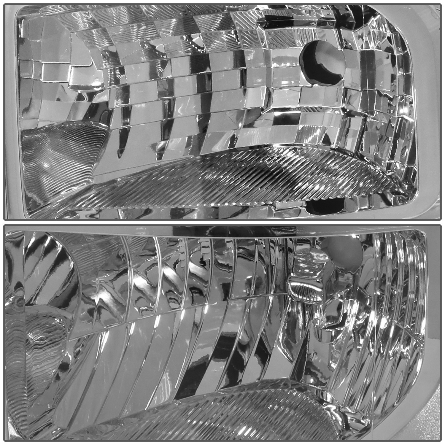 FOR 11-16 FORD F250 F350 SUPER DUTY CHROME HOUSING CLEAR CORNER HEADLIGHT LAMPS