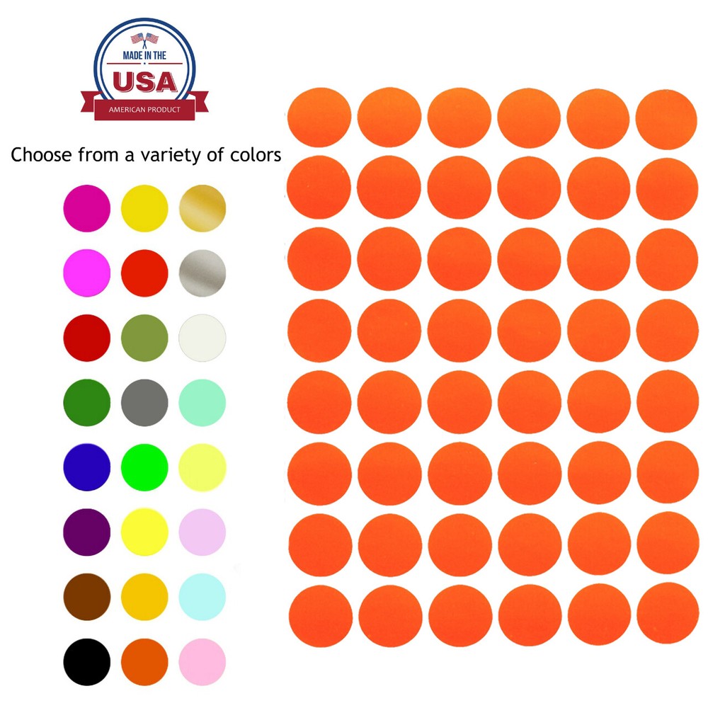 Round Stickers 5/8 Inch Small Dots Circles Multiple Color Coding Labels 17mm