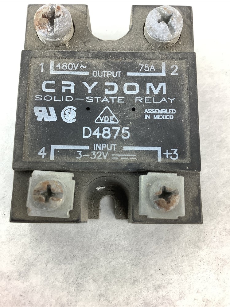 Crydom D4875 Solid State Relay, 3-32VDC Control, 280/480VAC 75A Rating