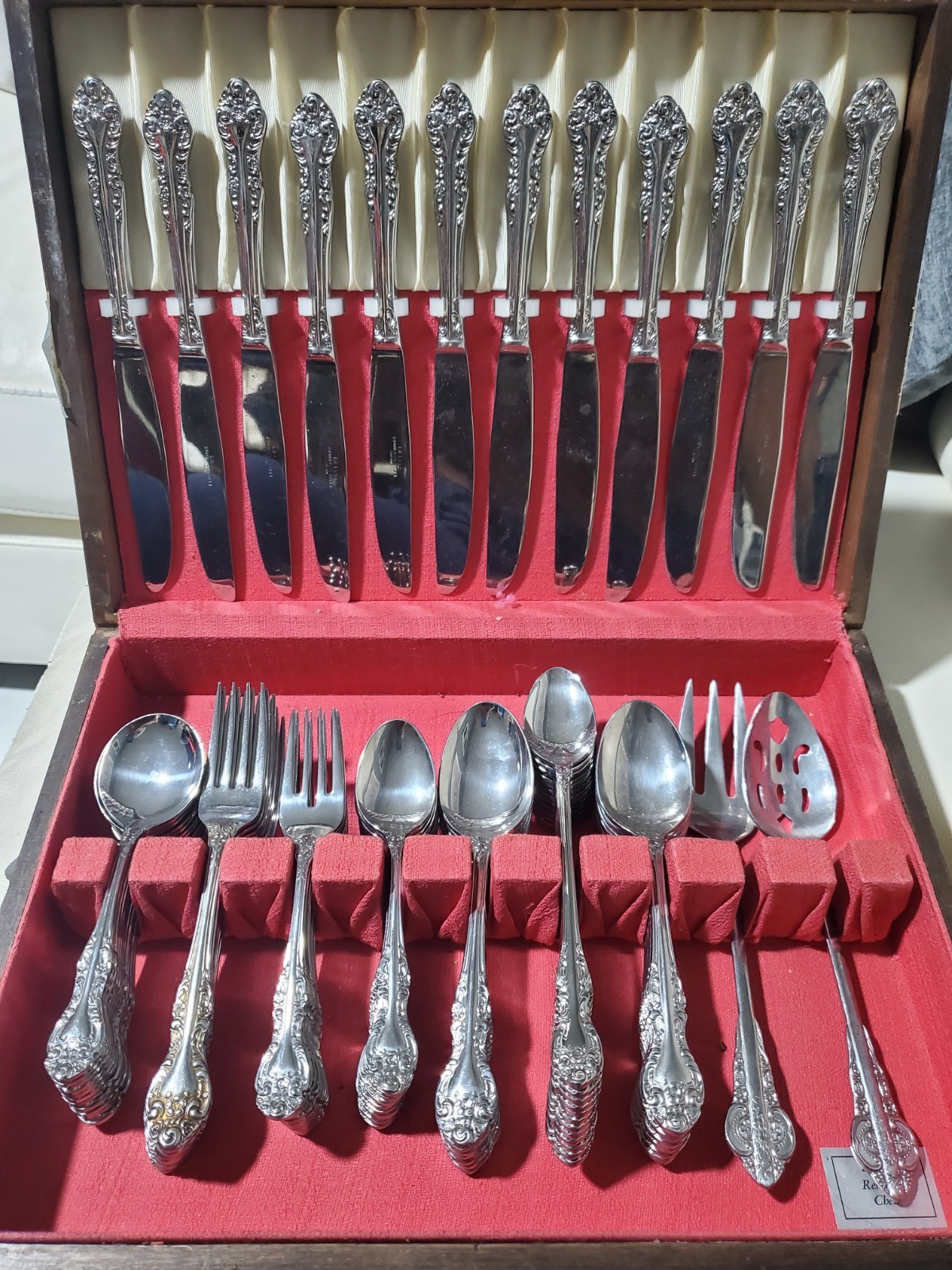 74 pc. Vintage Delco Rosewood Stainless Steel  Silverware (Japan)