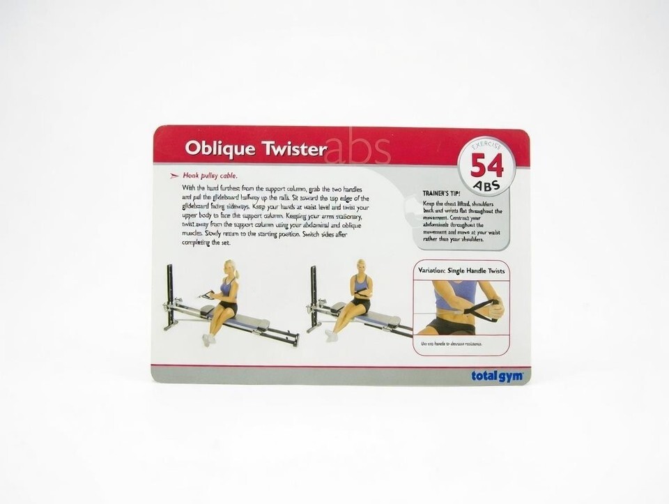 Total Gym Training Deck 86 Illustrated Exercise Cards
