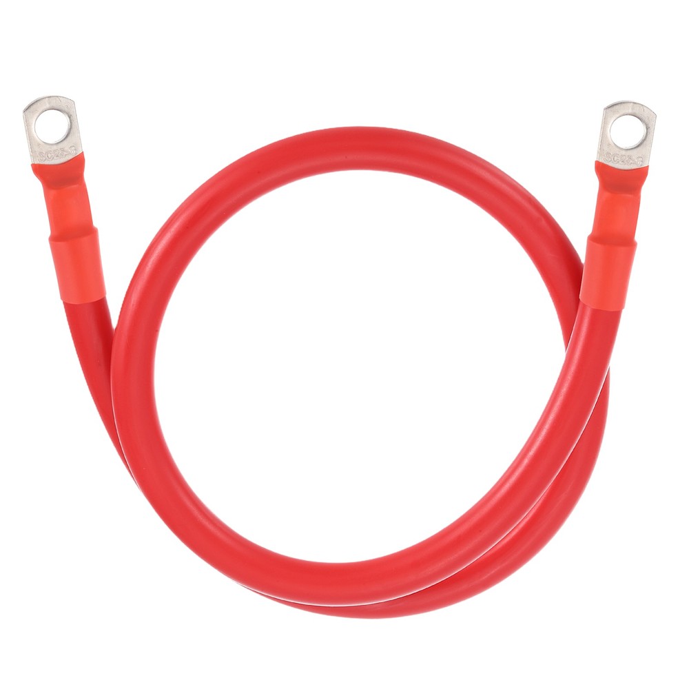 4 AWG Battery Cable, 2FT with 5/16" SC Terminals, Red