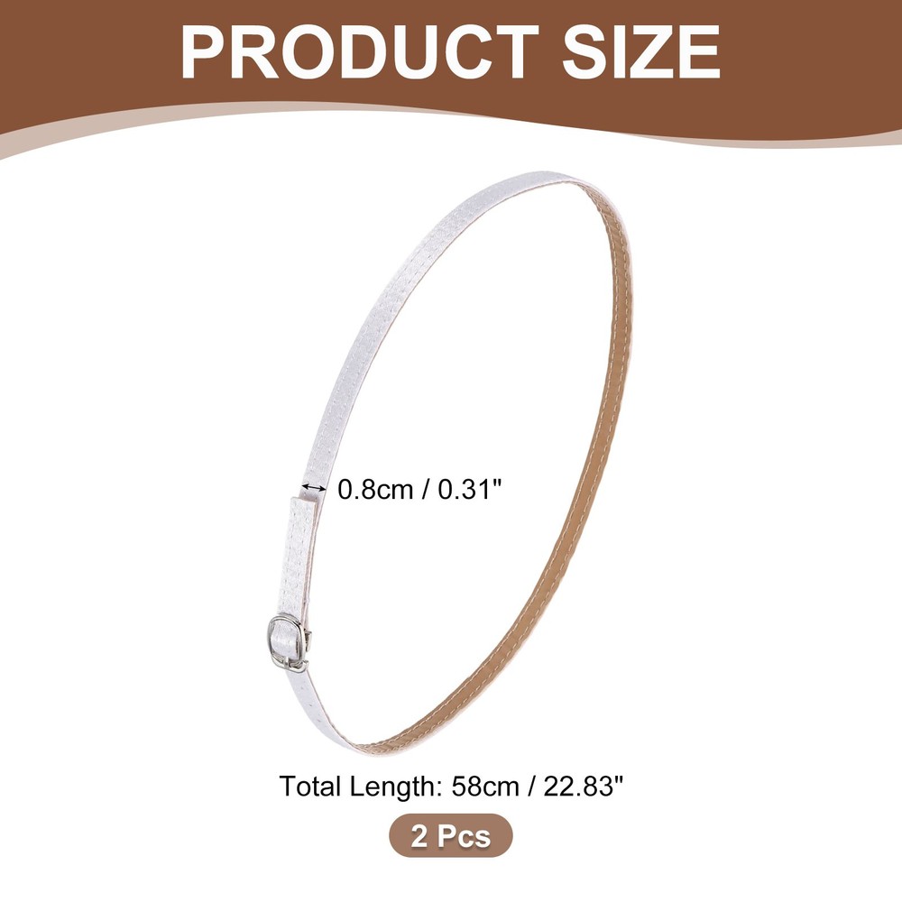 1 Pair Replacement Ankle Strap for Heels Shoe Bands, Silk White