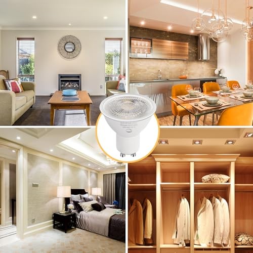 GU10 LED Bulbs - 6W (50W Halogen Equivalent) Dimmable - 6 Pack 5000k Daylight