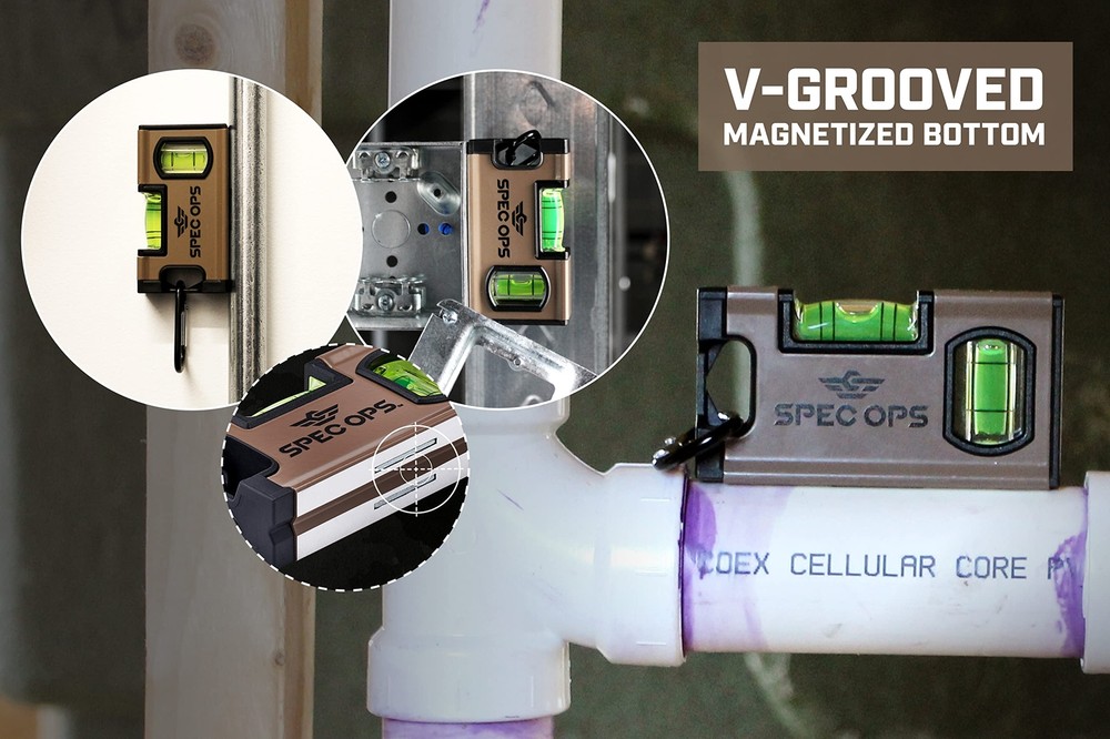 Spec Ops Tools Magnetic Pocket Level 4 Inch Compact Durable Accurate Vials