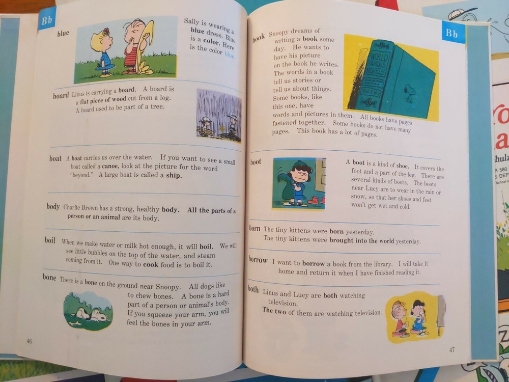 Vint 70's Schultz *CHARLIE BROWN DICTIONARY* 6 Book Library Set