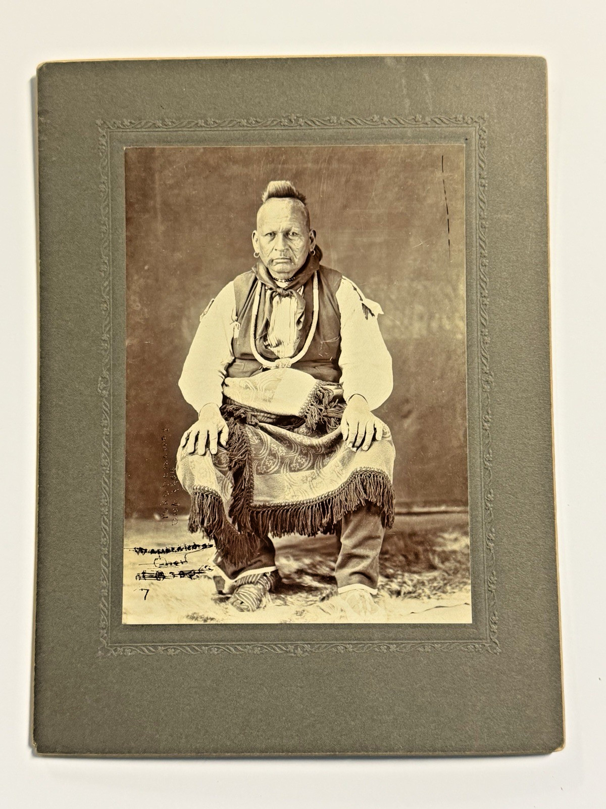 Antique Native American Indian Photograph of Chief Comoway Brohomon; 19th Cent