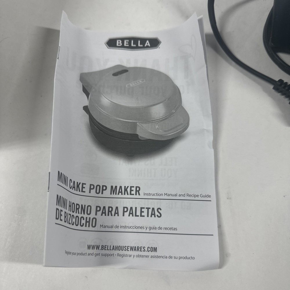 Bella Mini Cake Pops Maker Blue Nonstick Cooking Compact 350w