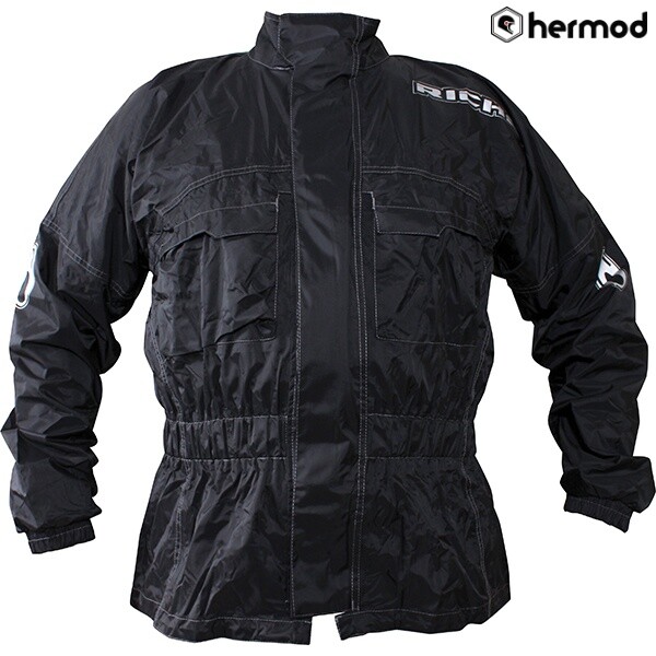 Richa Rain Warrior Waterproof Motorcycle Over Jacket - Black
