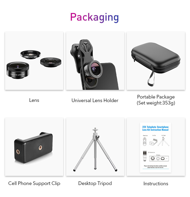 Apexel HD Professional Phone Camera Lens Zoom Telephoto Lens for Smartphone