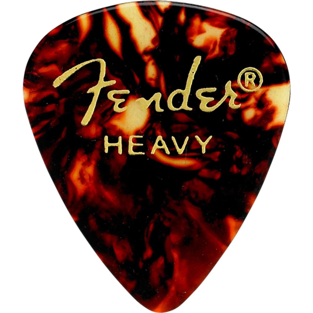 Fender Classic Celluloid 351 Shape Guitar Picks, Heavy, Tortoise Shell, 12-Pack