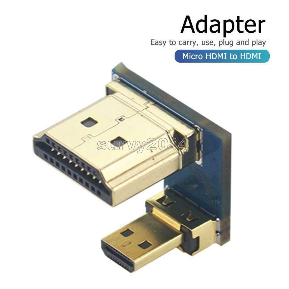 Mini Micro HDMI to HDMI Converter HDMI Screen Adapter for Raspberry Pi 4B