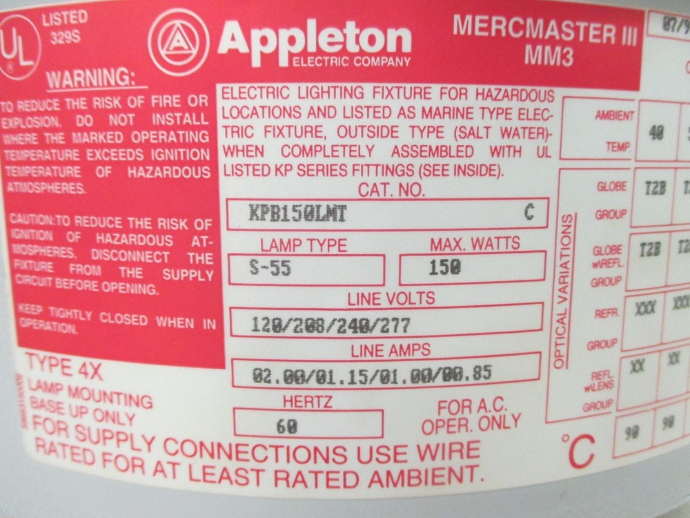 Appleton KPB150LMT ballast housing