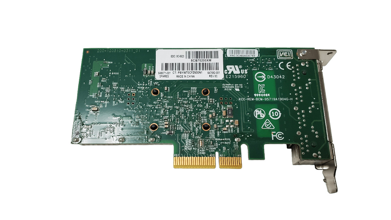 HP 331T Quad Port 1GB Network Adapter 647592-001 649871-001 Half Height