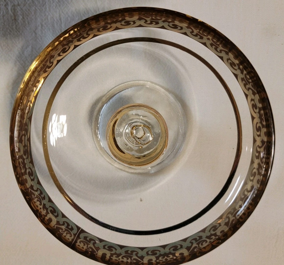 Vintage Gold Trimmed Glass NOBILITY Soap Dish, Tray, & Toothbrush Holder