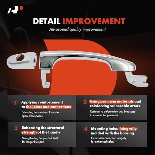 Front Left Driver Side Exterior Door Handle with Keyhole Front Driver Side