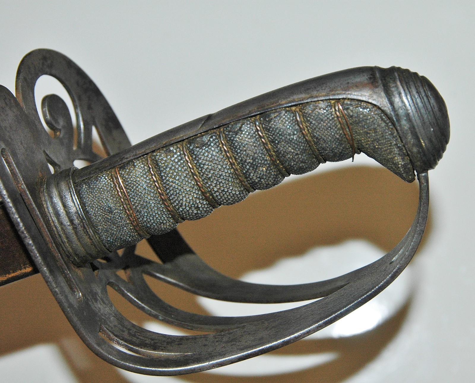 British 1st Surrey Rifles officers sword, 19th century w/ scabbard