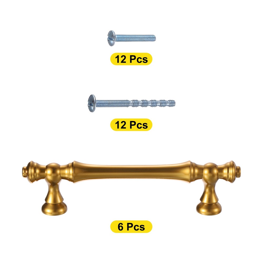 6Pack Kitchen Cabinet Handles, Drawer Pulls Champagne Copper