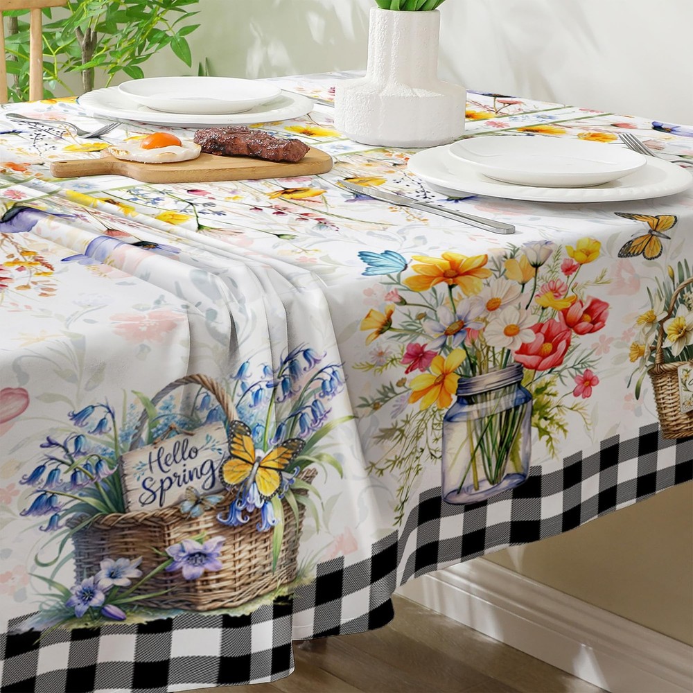 Spring Tablecloth 60x120 for Recatangle Table - Spring Decorations for Home -...