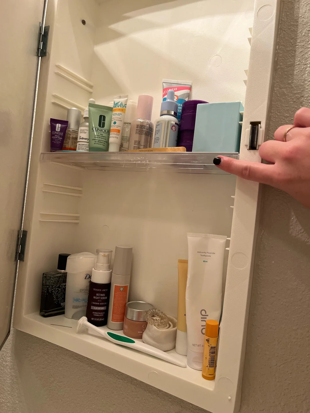 Clear Plastic Medicine Cabinet Replacement Shelf 13"x3.625"