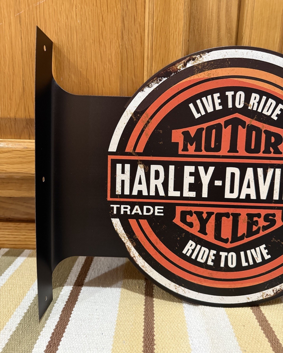 Harley Davidson Motorcycle Flange Sign Gas Oil Parts Vintage Style Wall Decor 1